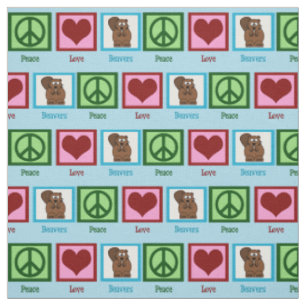 Tissu Castors Peace Love