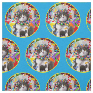 Tissu Cat In Party Cone