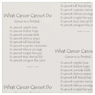 Tissu Ce que le cancer ne peut pas faire Poem Fabric Imp