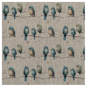 Tissu Célébration des Inséparables rustiques du bois