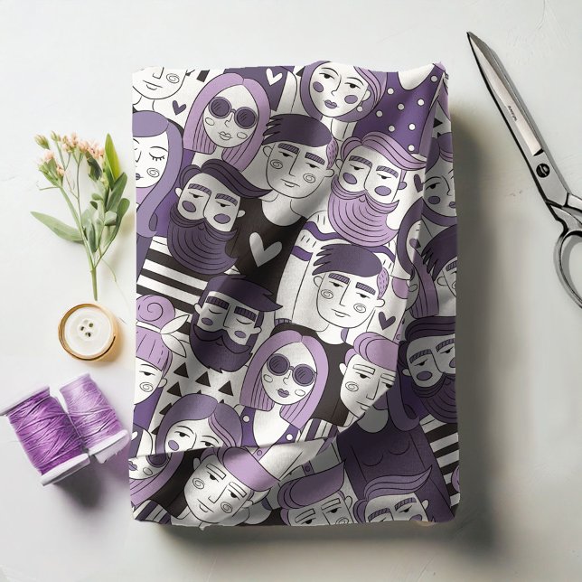 Tissu Centre-ville La foule fait face à Purple ID494 (Créateur téléchargé)