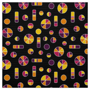 Tissu Cercles à secteurs et barres Motif 271019v2 - Noir