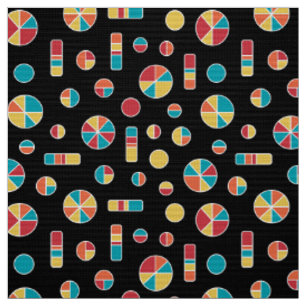 Tissu Cercles à secteurs et barres Motif 271019v3 - Noir