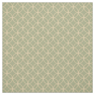 Tissu Cercles crèmes de thé sur le vert sauge