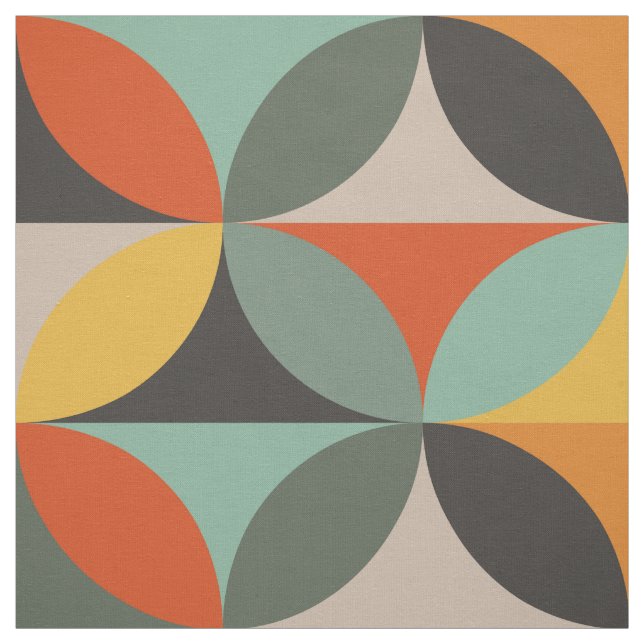 Tissu Cercles géométriques rétro (Échantillon)