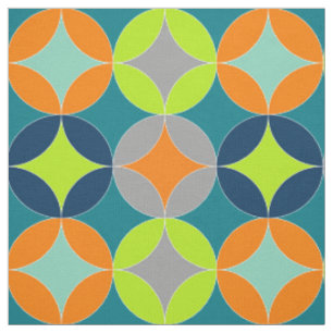 Tissu Cercles modernes du milieu du siècle Motif géom