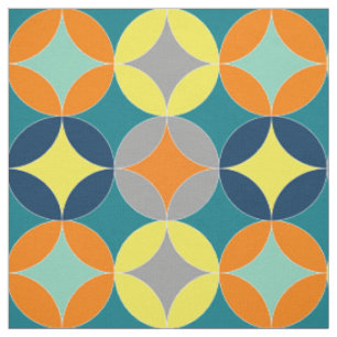Tissu Cercles modernes du milieu du siècle Motif géométr