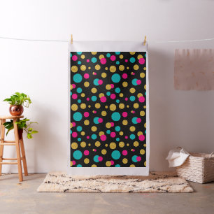 Tissu Cercles modernes Motif Parties scintillant or rose