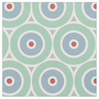 Tissu Cercles nautiques de plage en Rouge, Aqua, Grey