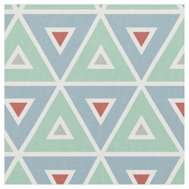 Tissu Cercles nautiques de plage en Rouge, Aqua, Grey (Fermer)