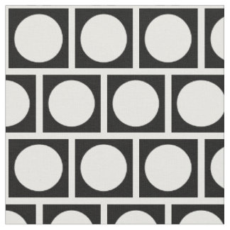 Tissu Cercles noirs et blancs et Carrés