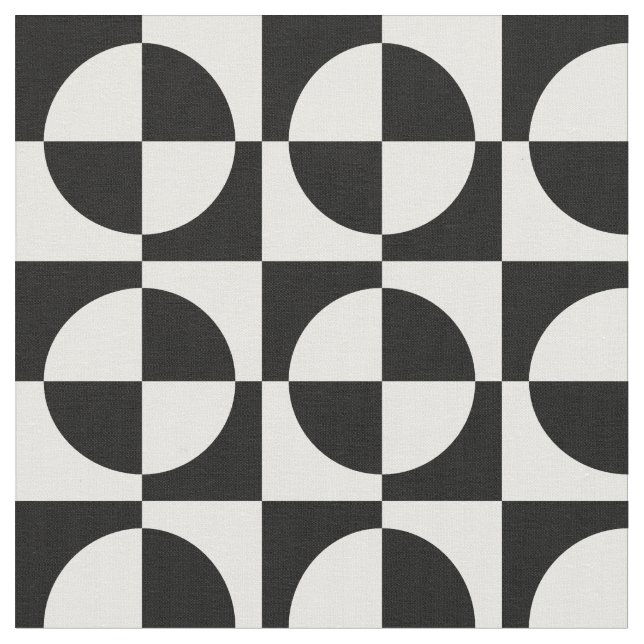 Tissu Cercles noirs et Carré (Fermer)