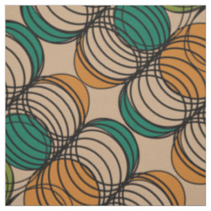 Tissu Cercles spiro-graphiques rétrospectifs Abstraits