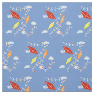 Tissu Cerfs-volants dans le ciel bleu Nuages Motifs Enfa