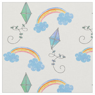 Tissu Cerfs-volants et arcs-en-ciel