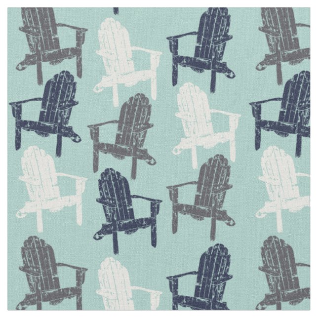 Tissu Chaises Adirondack en bois Marine, Motif bleu Aqua (Fermer)