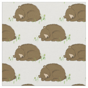 Tissu Chambre de bébé ours aquarelle faune animale en bo