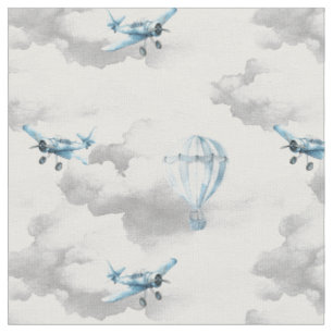 Tissu Chambre enfant fantaisiste avion dans les nuages g