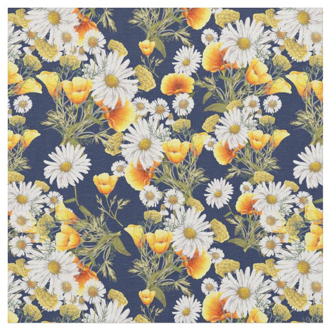 Tissu Chamomiles et Poppies (Fermer)