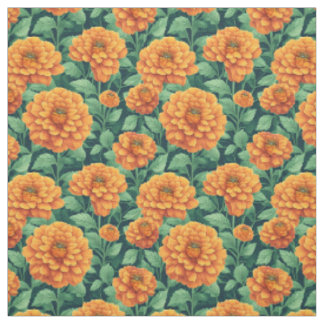 Tissu Champ de l'art floral de style marigold