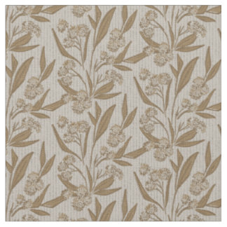 Tissu Champ floral ethnique bohème sable