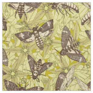 Tissu Chartreuse de la tête de la mort