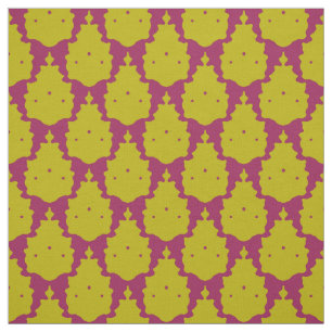Tissu chartreuse rose damassé