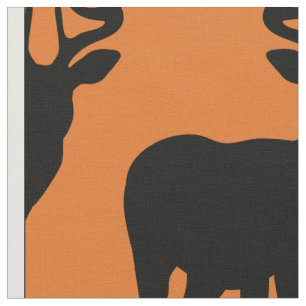Tissu Chasse aux cerfs Silhouette Motif Orange Arrière -