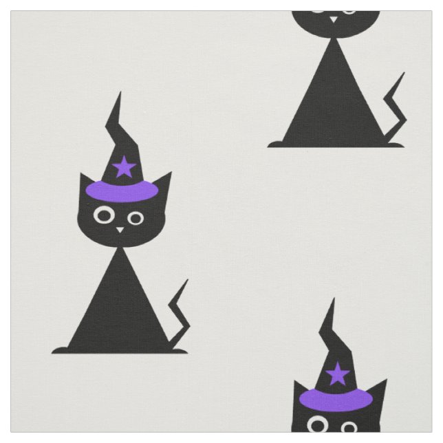 Tissu + Chat d'Halloween + (Échantillon)