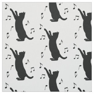 Tissu Chat jouant avec des notes de musique