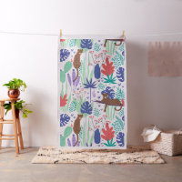 Chats de la Jungle avec fleurs et motif feuille