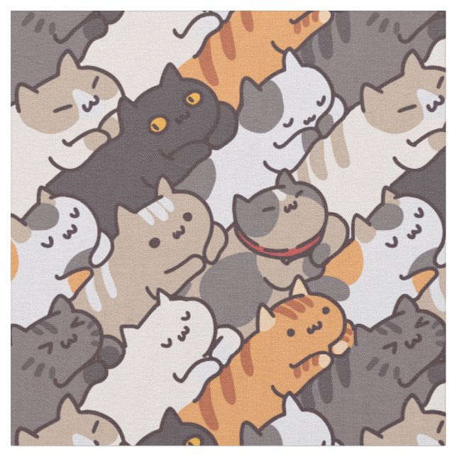 Tissu Chats mignons (Fermer)