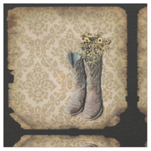 Tissu Chaussures de cow-boy fleur sauvage occidental Dam