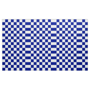 Tissu Checkered de bleu et blanc royal de motif