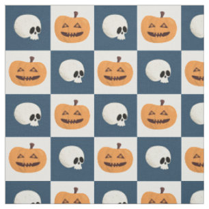 Tissu Checks de Skulls et Pumkins