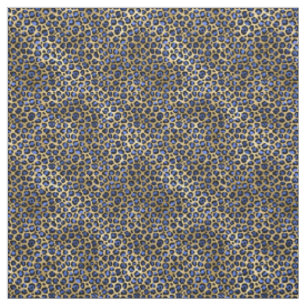 Tissu Cheetah Spots Marine et Or