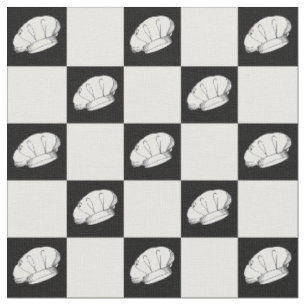 Tissu Chef Motif en blanc noir