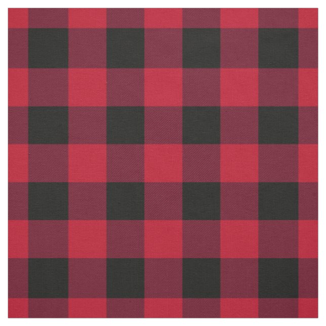 Tissu Chèque de bison rouge et noir (Échantillon)