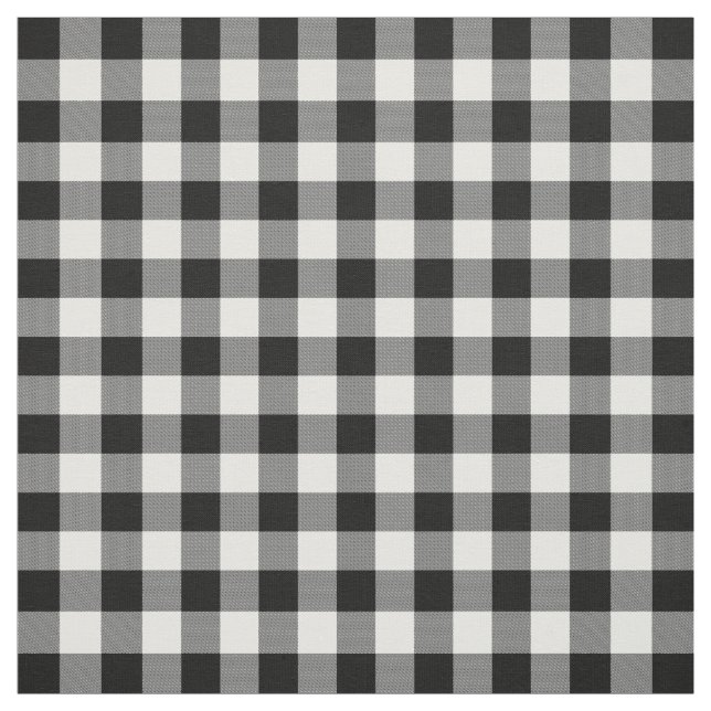 Tissu Chèque de buffle noir et blanc (Échantillon)