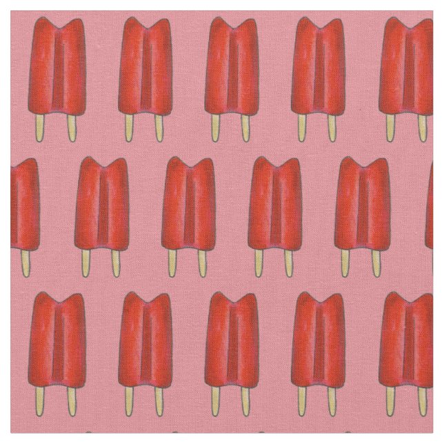 Tissu Cherry Red Twin Pop Popsicle Ice Lolly été (Fermer)