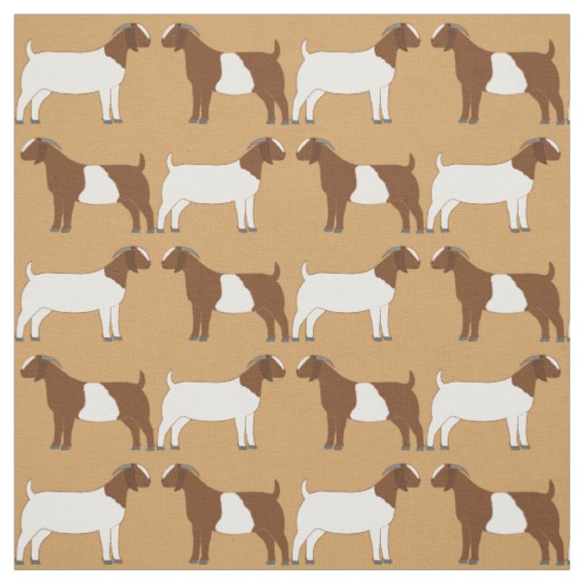 Tissu Chèvre des Boers sur Tan (Échantillon)