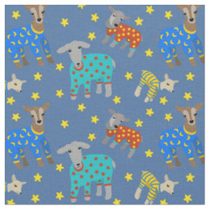 Tissu Chèvres portant un pyjama avec des étoiles bleu