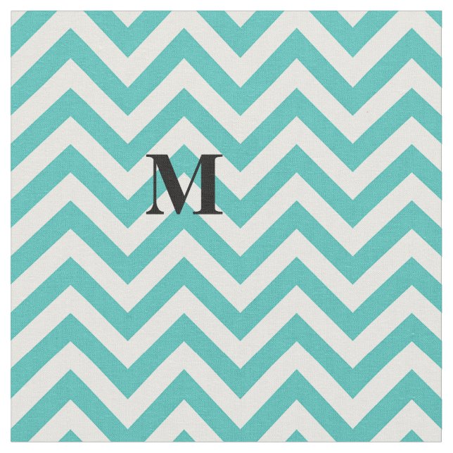 Tissu Chevron bleu avec monogramme (Fermer)