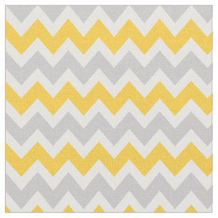 Tissu Chevron moderne gris et jaune
