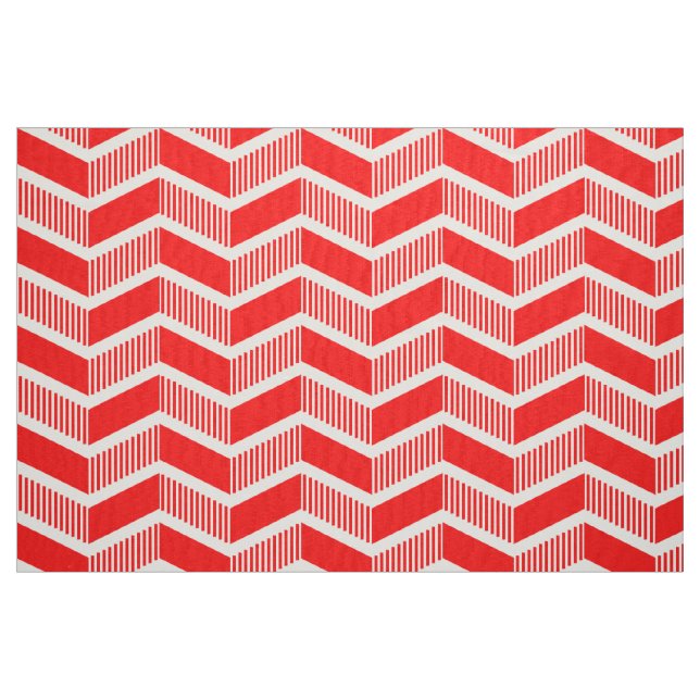 Tissu Chevrons à pas - Rouge (Fat Quarter)