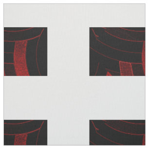 Tissu chevrons de diamant contemporain noir/rouge chic