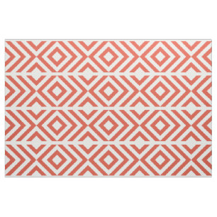 Tissu Chevrons oranges et blancs et diamants