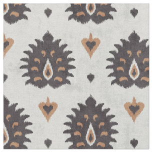 Tissu Chic brun brun brun motif damask ikat