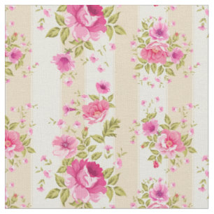 Tissu chic minable, rose floral, beige, vintage,