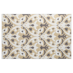 Tissu Chic motifs tribaux beige et brun ikat neutre